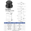Рульовий набір KENLI KL-B240 1-1/8" конус 39.8, ZS 44/28.6 EC 44/40 напівінтегровваний, пром підшипник (100шт в ящику) доступно від 1 шт